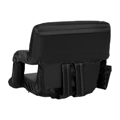  Emma And Oliver Set Of 2 Portable Stadium Chairs With Armrests, Reclining Padded Back & Seat, Lightweight Metal Frame & Backpack Straps, Storage Pockets