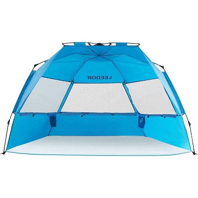  Leedor Outdoor Automatic Pop Up Sun Shade Canopy 4 People Beach Shelter Tent Light Teal Blue