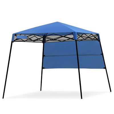  Tangkula 7x7 FT Pop-up Canopy Portable Outdoor Offset Tent W/Carry Bag Blue/White/Grey