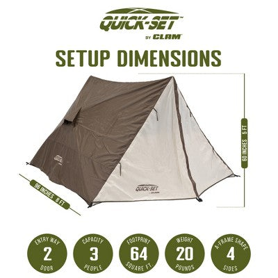  CLAM Quick-Set Apex Portable Outdoor A-Frame Hiking Camping Tent