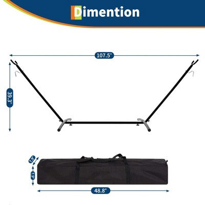  Premium 2-Person Hammock Set With Quick-Lock Steel Stand –Grade Outdoor Lounger For Patio, Camping & Backyard (500lb Capacity + Waterproof Carry Bag)