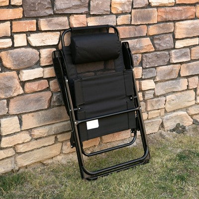  ALEXOUN Set Of 2 Outdoor Camping Lounge Chair Portable Folding Chair With 7 Level Adjustable Backrest & Metal Frame,Headrest,300 Lbs Capacity