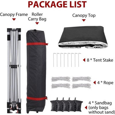  Outdoor Tent, Portable Coating Tent 10 X 10 Ft, Picnic Tent, Folding Canopy Tent With Hand Bag, Waterproof Windproof UV Protection Tent, Black