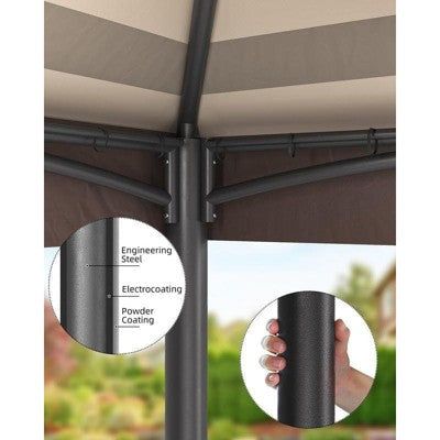  10x10 FT Outdoor Gazebo Tent With Mosquito Netting – Quick Setup Canopy Shelter With 110 Sq.ft. Shade And Storage Bag