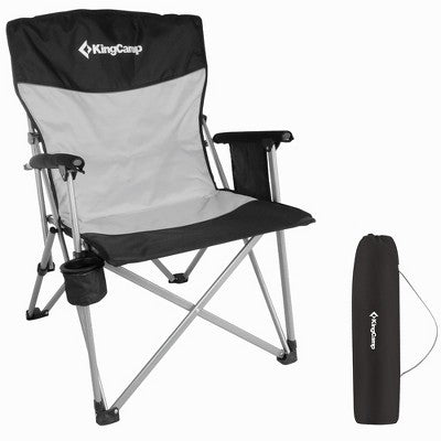  KingCamp Padded Outdoor Folding Lounge Chair Swiveling Cupholder, Side Pocket, And Carry Bag For Camping, Sporting Events, And Tailgating