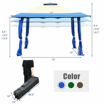  Costway 13'x13' Gazebo Canopy Shelter Awning Tent Patio Garden Outdoor Companion Blue