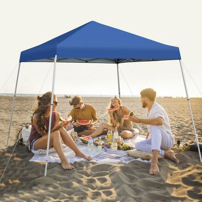  Costway 10x10ft Patio Outdoor Instant Pop-up Canopy Slanted Leg UPF50+ Sun Shelter
