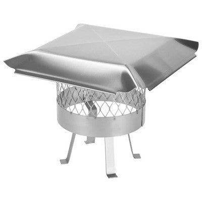  Draft King SS811U Single 304 Stainless Steel Round Slip In Flue Chimney Cover Hood For 9.5 To 10.5 Inch Diameter Masonry Chimneys