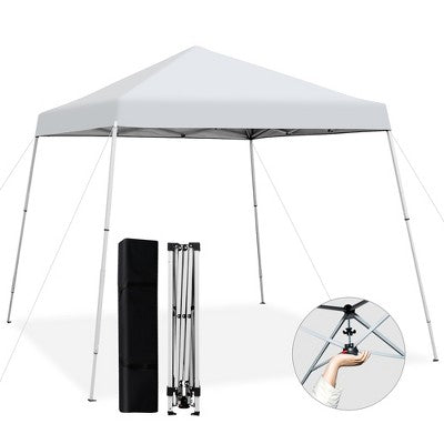  Costway 10x10ft Patio Outdoor Instant Pop-up Canopy Slanted Leg UPF50+ Sun Shelter