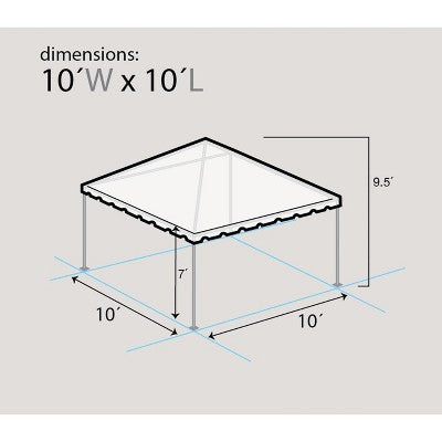  Party Tents Direct Weekender West Coast Frame Party Tent, White,10 Ft X 10 Ft
