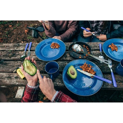  Stansport Enamel Camping Tableware Set 24 Pieces Blue