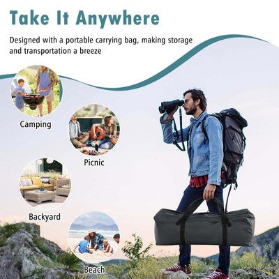  Costway Screen Dome Camping Tent For 6-8 People With 4-Side Mesh Walls Carrying Bag