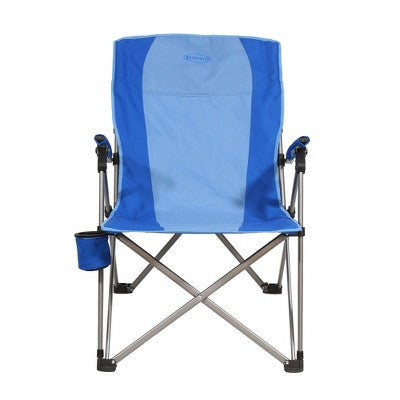  Kamp-Rite Folding Reclining Camping Chair With 3 Positions, Cup Holder, And Bag For Camping, Tailgating, And Sports, 325 LB Capacity, 2 Tone Blue