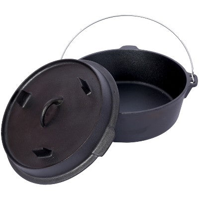  Dexmalle Pre-Seasoned Cast Iron Dutch Oven With Skillet Lid