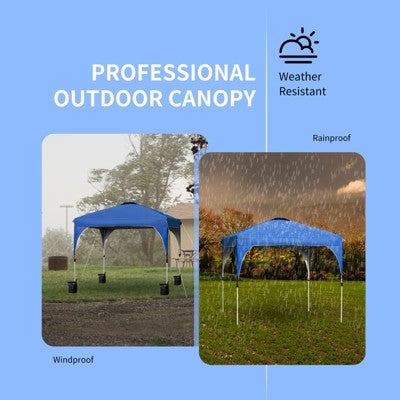  Tangkula Pop-up Canopy Tent 10’ X 10’ Height Adjustable Commercial Instant Canopy W/ Portable Roller Bag Blue/ White/ Grey