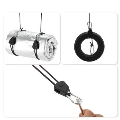  Unique Bargains Adjustable Tent Rope Hanger 1/8" 12.8ft Long 4 Pcs