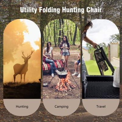  Costway Folding Silent Swivel Blind 360°Swivel Hunting Chair W/All-terrain Foot Pads