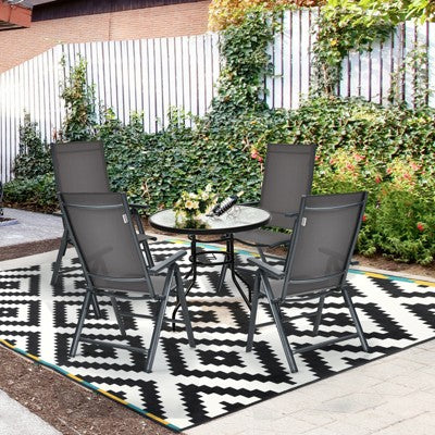  Tangkula 2 Pack Folding Dining Chairs Adjustable Reclining Back Chairs Suitable For Outdoor & Indoor Gray