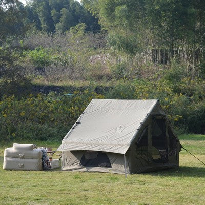  4 Person Inflatable Glamping Tent, 4-Season Waterproof Air Camping Tent House With Quick Setup And Windproof Structure – Cuddlewood