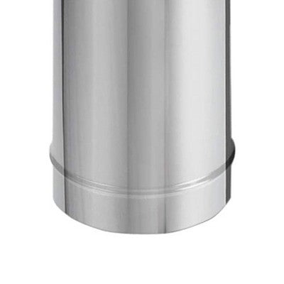  DuraVent DuraBlack 24 X 6 Inches Stainless Steel Single Wall Wood Burning Stove Pipe Connector To Vent Smoke And Exhaust, W/Adjustable Length, Silver