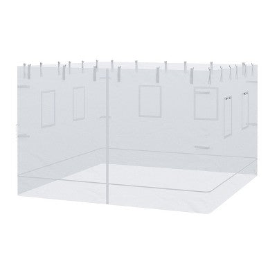  Outsunny Canopy Screen Walls, Replacement Netting With 6 Service Windows And 1 Door, For 10' X 10' Canopy Tent, White