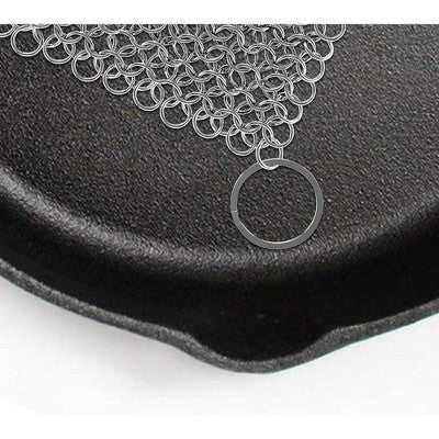  NutriChef Stainless Steel Cast Iron Cleaner - Durable Chainmail Pan-Pot Dutch Oven Cleaning Tool - Black