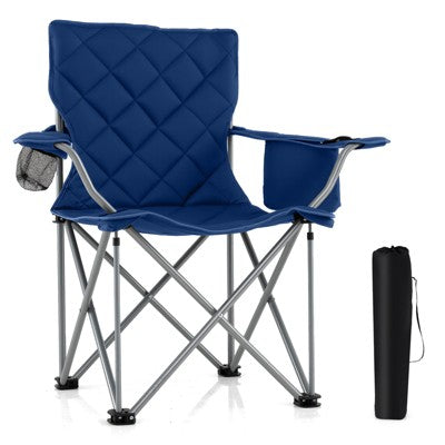  Tangkula Oversized Camping Chairs Heavy Duty Outdoor Folding Chair W/Cooler Pouch