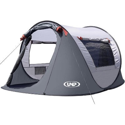  Anybear 3 Person Pop-up Tent Gray With 2 Doors For Camping Hiking