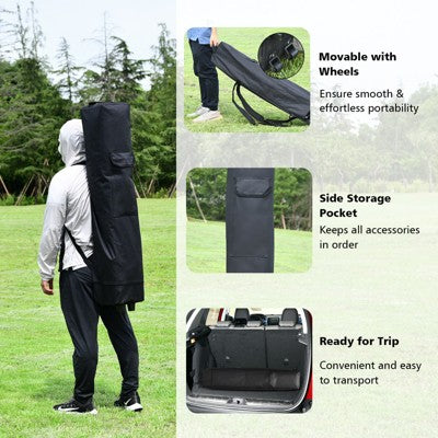  Tangkula 10x10 Ft Pop Up Canopy Tent One Person Set-up Instant Shelter With Central Lock W/ Roll-up Side Wall
