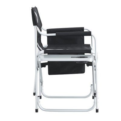  YUHAO 1PCS Outdoor Storage Pockets Lightweight Oversized Directors Chair，Padded Folding Outdoor Chair For Camping Picnics Fishing，Black+Grey