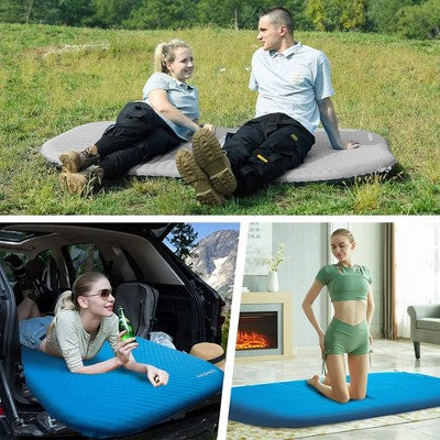  KingCamp 2 Person Self Inflating Double Insulated Pad Camping Mattress For Tent, Cot, Traveling, And Hiking Deluxe Series