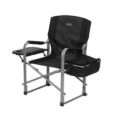  Kamp-Rite Portable Folding Director's Chair With Cooler, Side Table & Cup Holder For Camping, Tailgating, And Sports, 350 LB Capacity