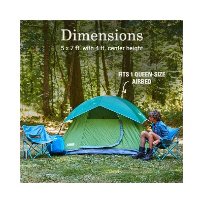  Coleman Sundome 2-Person Camping Family Tent - Green