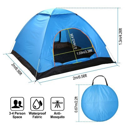  Cesicia 4 Persons Camping Waterproof Tent, Pop Up Tent, Instant Setup Tent, With 2 Mosquito Net Doors, Carrying Bag, Folding
