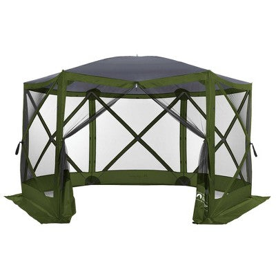  Lightspeed Outdoors Pop-Up 6-Sided Screen Shelter, Camping Gazebo, Green