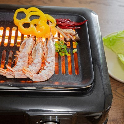  Barton 1600W Electric Smokeless Infrared Grill Adjustable Temperature BBQ Grilling Non-Stick Grate & Drip Tray