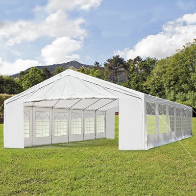  Outsunny 20' X 40' Large Outdoor Carport Canopy Party Tent With Removable Protective Sidewalls & Versatile Uses, White