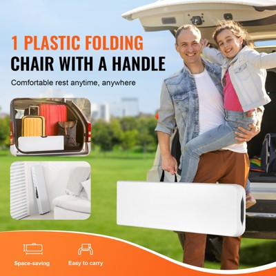  VEVOR Plastic Folding Bench, 6 FT Portable Folding Bench, Smooth HDPE Waterproof Outdoor Bench, Picnic Camping Dining Seat With Carrying Handle