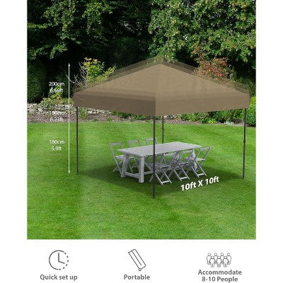  10x10/10x20 Pop Up Canopy Tent – Instant Setup Outdoor Gazebo With 1-Button Push, Portable Commercial Tent For Backyard, Camping, Beach & Parties