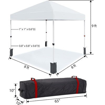  Outdoor Tent, Portable Coating Tent 8 X 8 Ft, Picnic Tent, Folding Canopy Tent With Hand Bag, Waterproof Windproof UV Protection Tent, White