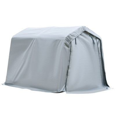  Outsunny 6'x8' Outdoor Storage Shelter With Rollup & Zipper Door, Heavy Duty Carport Shed For Motorcycle Garden Storage, Grey