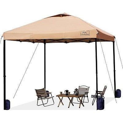  Anybear 10x10FT Khaki Pop Up Canopy Tent With Adjustable Legs