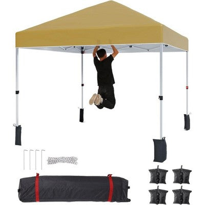  Outdoor Tent, Portable Coating Tent 10 X 10 Ft, Picnic Tent, Folding Canopy Tent With Hand Bag, Waterproof Windproof UV Protection Tent, Khaki