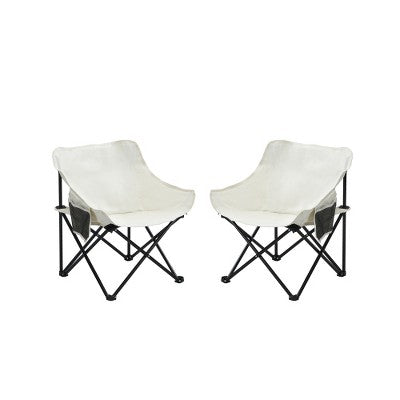  YUHAO 2PCS Foldable Camping Chairs With Carrying Bag - Lightweight Portable For Hiking, Beach, Picnic ,Beige