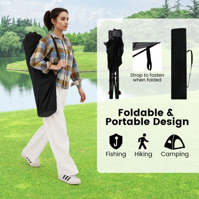  Tangkula 2PCS Camping Lounge Chair W/Detachable Footrest 4-position Backrest Carrying Bag