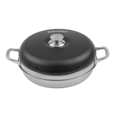  Petromax Camping Oven, Outdoor Baking Over Fire Stovetop Or Hotplate, Portable For Campsite And Backyard, Stainless Steel, 2.1 Qt