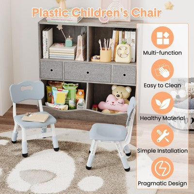  2-Pack Adjustable Kids Chairs - Plastic Toddler Seats With Hammock Style For Boys & Girls