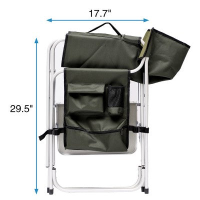  YUHAO 2PCS Outdoor Storage Pockets Lightweight Oversized Directors Chair，Padded Folding Outdoor Chair For Camping Picnics Fishing，Green