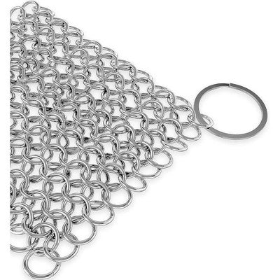  NutriChef Stainless Steel Cast Iron Cleaner - Durable Chainmail Pan-Pot Dutch Oven Cleaning Tool - Black