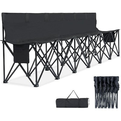  Docred Portable Bench 4/6/9 Seat Soccer Benches For Team, Folding Soccer Bench Chair Sideline Benches Camping Chairs With Carry Bag